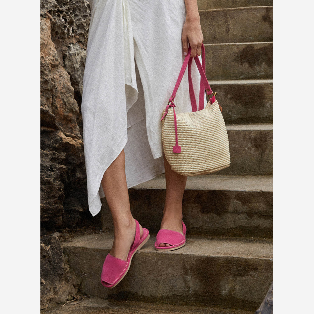 Petit Barcelona Hot Pink Suede Flat Avarca
