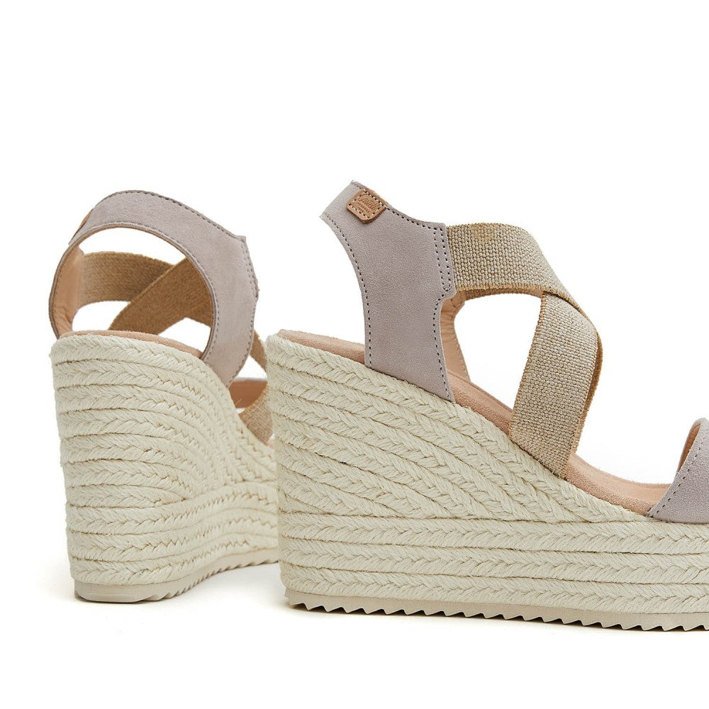 Wedges | Beige Suede Cross Over (Padded)