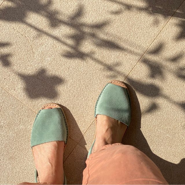 Flat Avarcas | Agave Green (Padded)