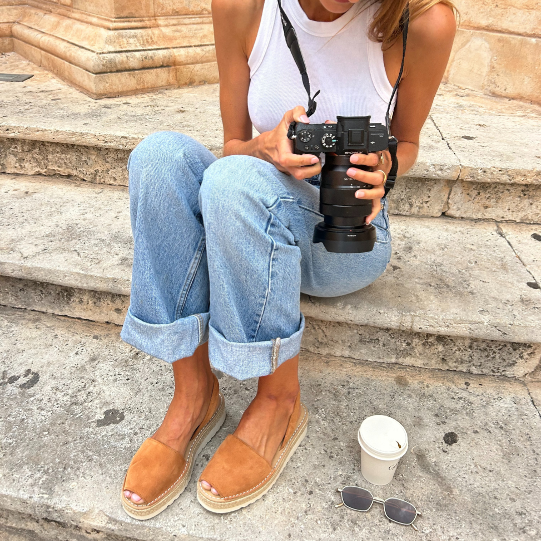 Petit Barcelona Suede Leather Toffee Platforms