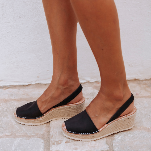 Wedges | Black Suede - PetitBarcelona