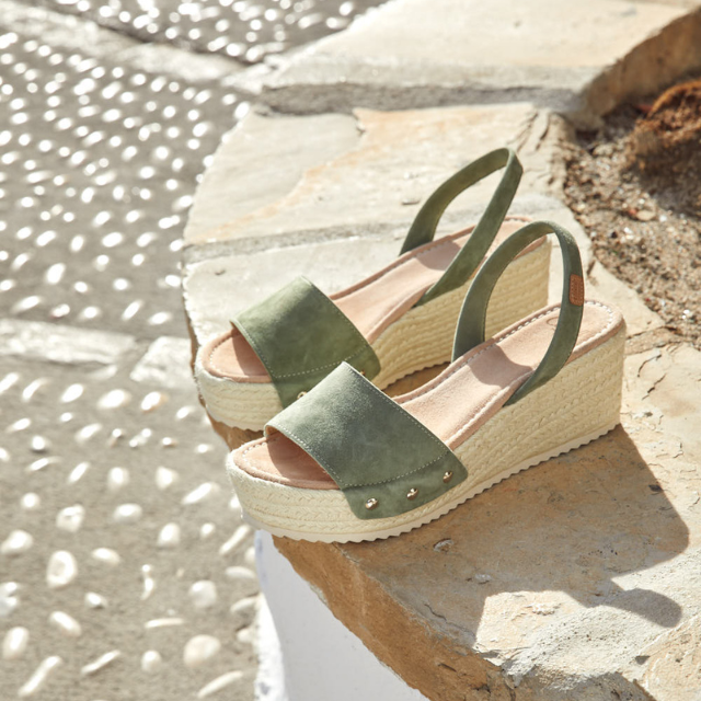 Green deals espadrilles wedge