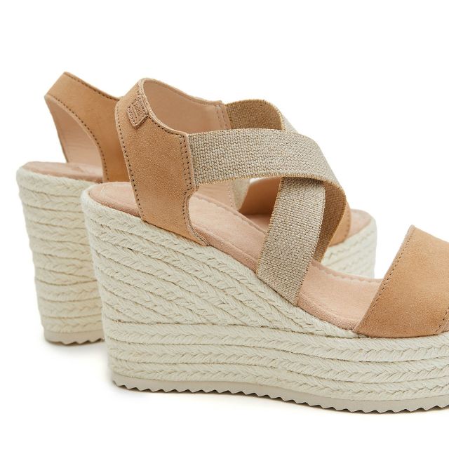 Petit Barcelona Espadrille Cross Over Wedge Tan