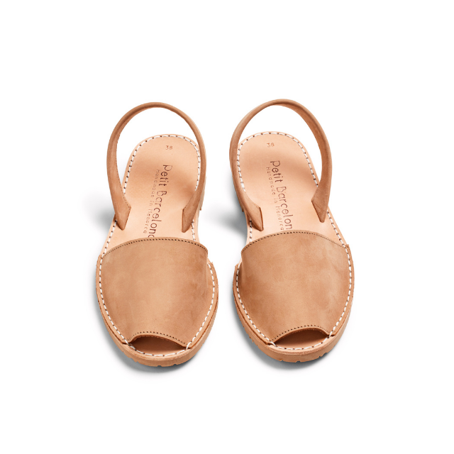 Flat Avarcas | Tan Nubuck - PetitBarcelona