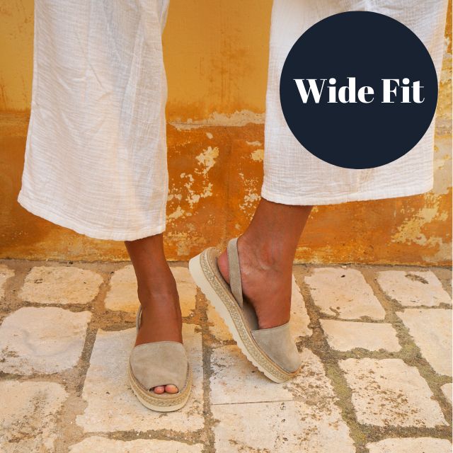 Wide Fit | Platform Avarcas | Stone (Padded)